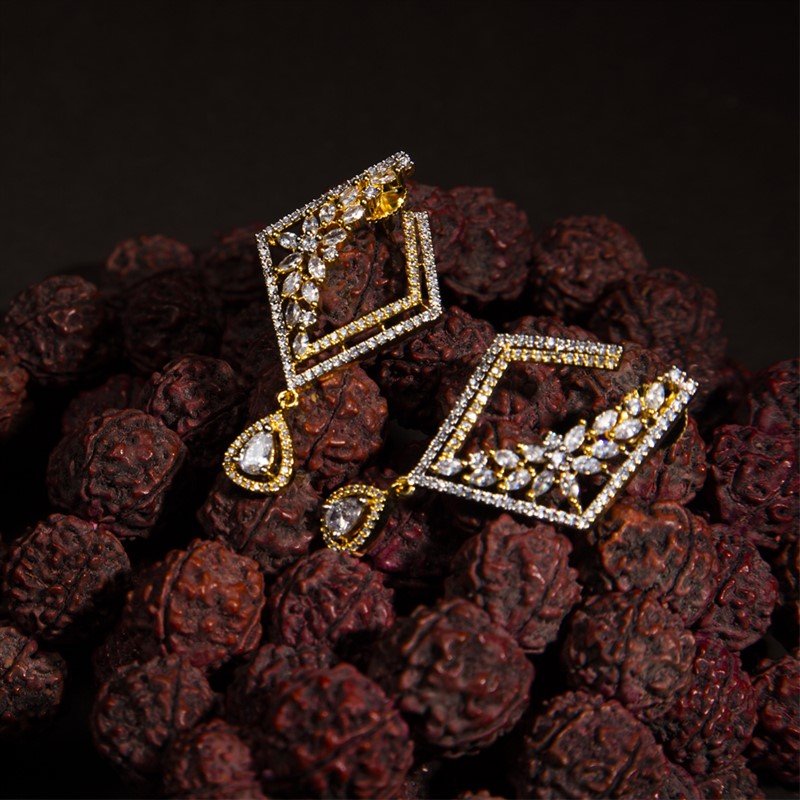Gold Zircon/AD Earring - Dazzles Jewellery