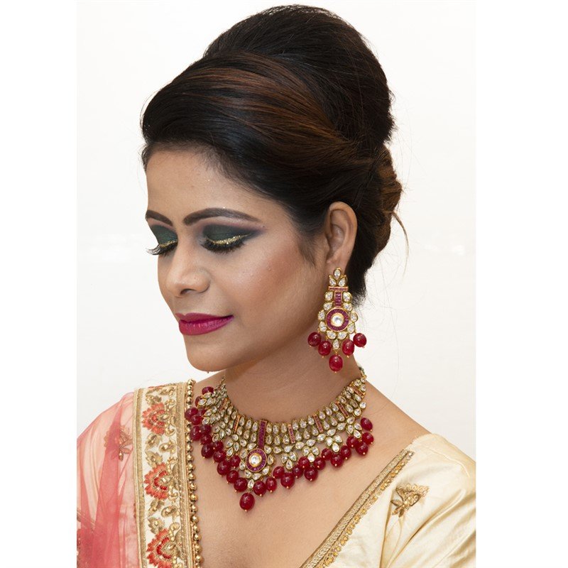 Ruby Polki Choker Set 4767-21 - Dazzles Jewellery