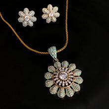 Mint Green Zircon/AD Pendant Set 4864-8929 - Dazzles Jewellery
