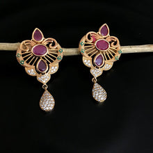 Ruby Zircon/AD Pendant Set 4908-8973 - Dazzles Jewellery