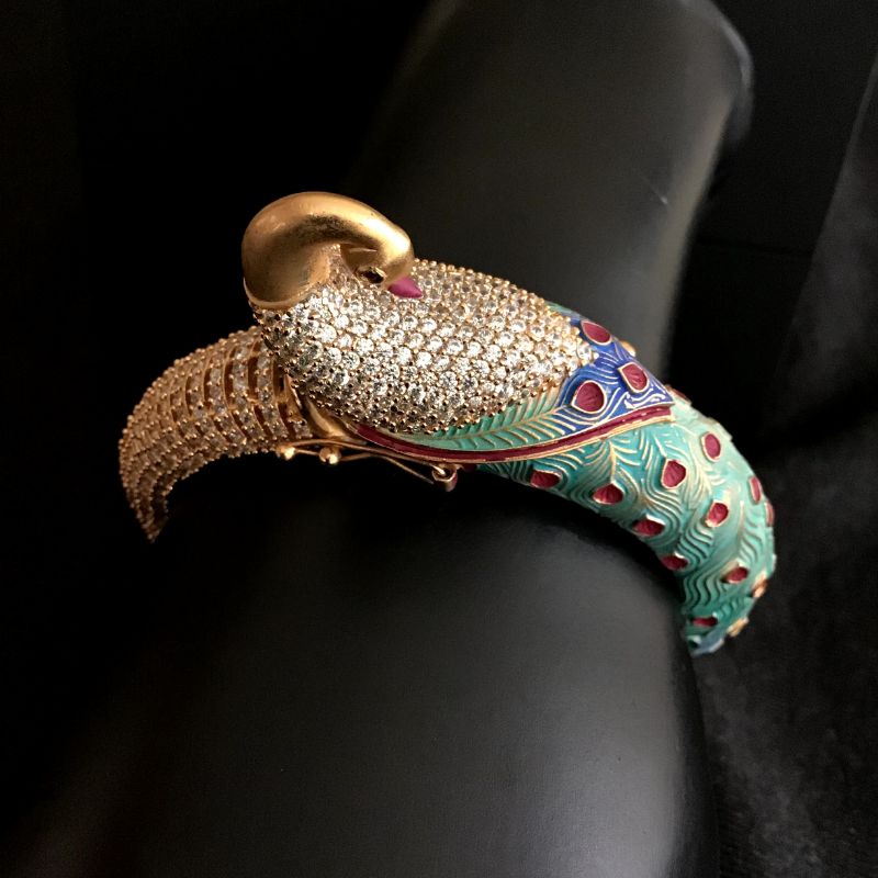 Mint Green Blue Zircon/AD Bracelet - Dazzles Jewellery