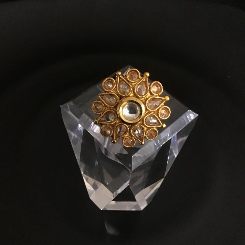 Polki Cocktail Adjustable Ring 5247-9312 - Dazzles Jewellery