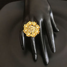 Champagne Gold Finish Cocktail Ring 5254-9319 - Dazzles Jewellery