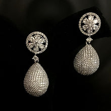 Elegant American Diamond Light Earrings In Silver Finish