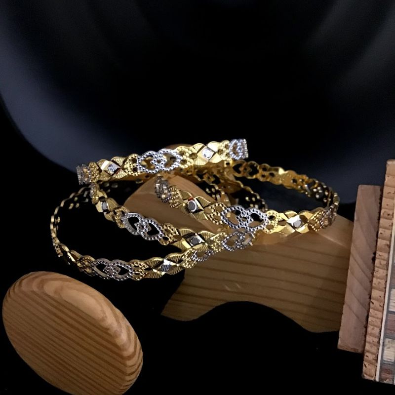 Gold Plated Two Tone Kada-Set of 4 - Dazzles Jewellery