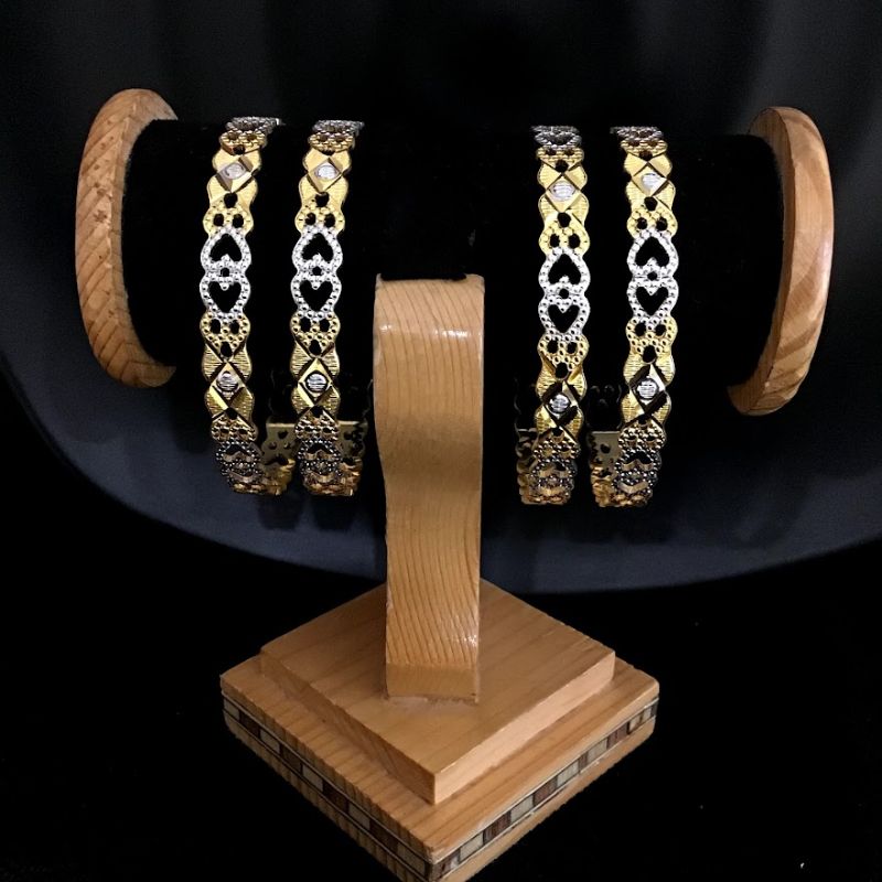 Gold Plated Two Tone Kada-Set of 4 - Dazzles Jewellery