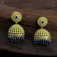 Blue Gold Look Jhumki 5859-9924 - Dazzles Jewellery
