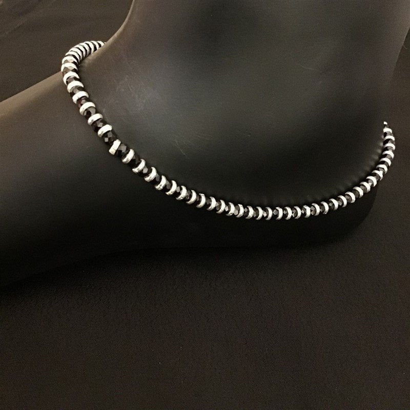 Black Silver Anklet - Dazzles Jewellery