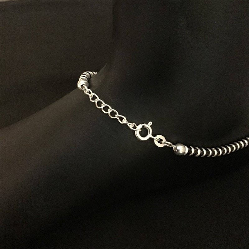 Black Silver Anklet - Dazzles Jewellery
