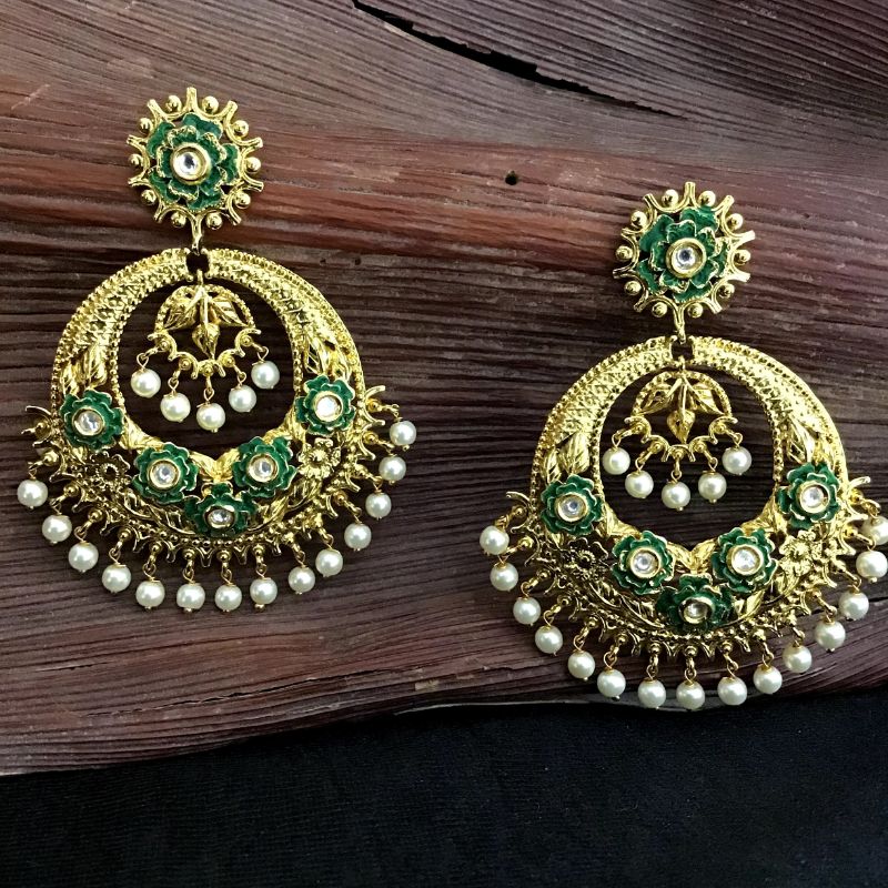 Green Gold Look Earring 19131-6313 - Dazzles Jewellery