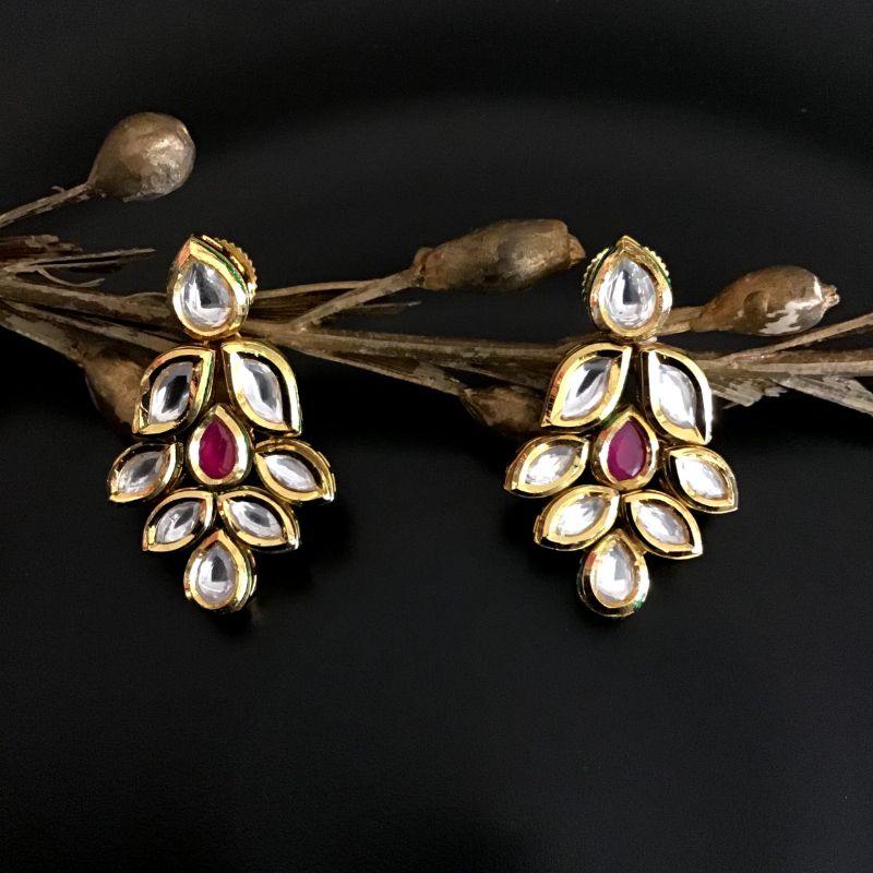 Ruby Kundan Earring - Dazzles Jewellery