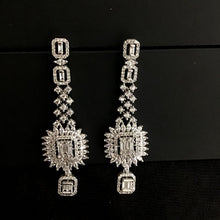 6528-1225 Silver Polish Zircon AD Danglers - Dazzles Jewellery