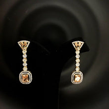 Elegant Diamond Danglers Of With Champagne Stones