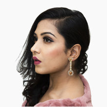 Champagne Zircon/AD Earring 6532-1225 - Dazzles Jewellery