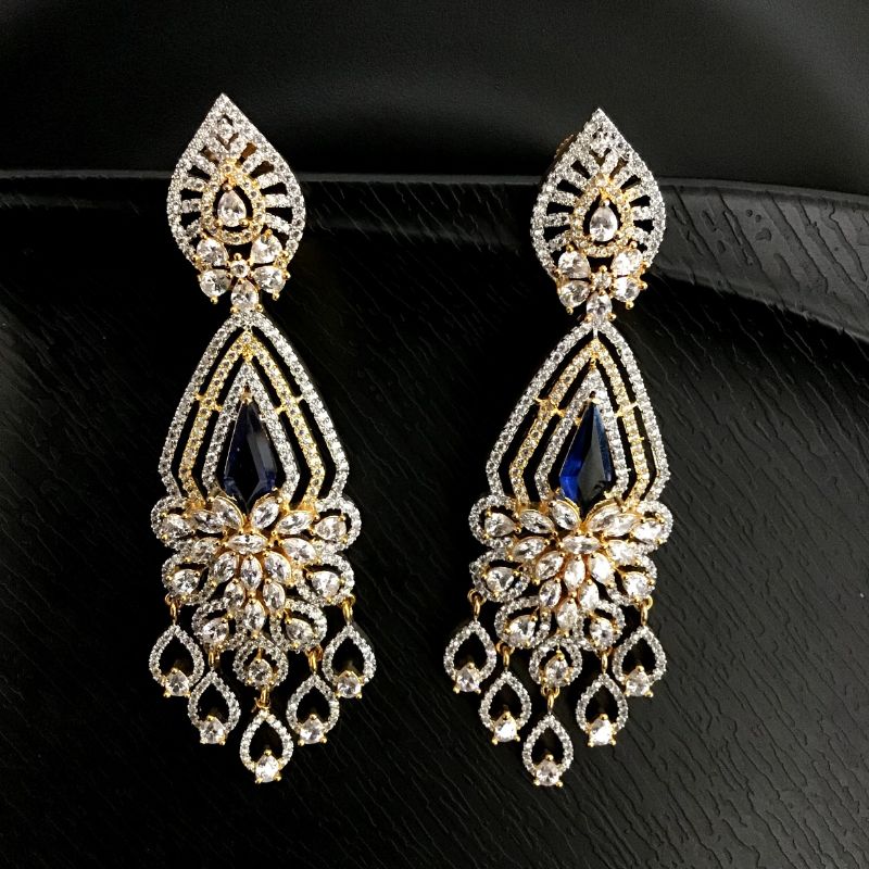 Stylish Zircon/AD Earrings 6550-1225 - Dazzles Jewellery
