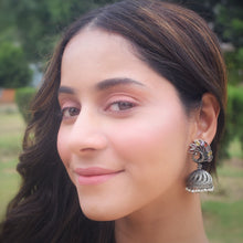 Jhumki Oxidized Earring 6961-28 - Dazzles Jewellery