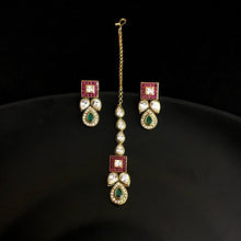 Ruby Green Polki Necklace Set - Dazzles Jewellery