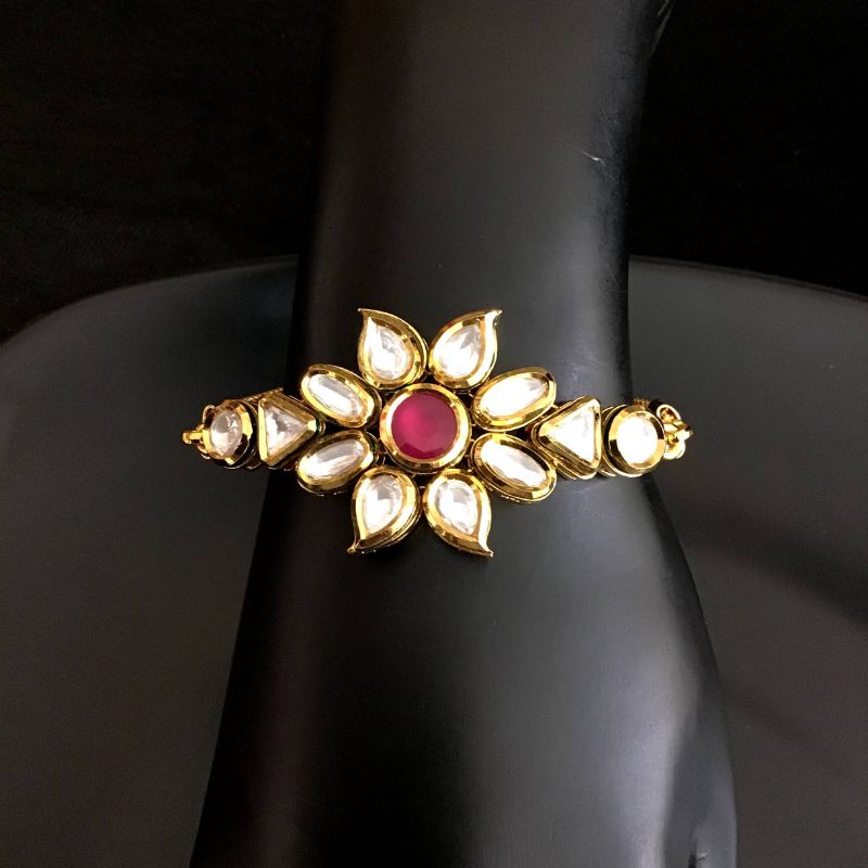 Ruby Kundan Bracelet 7484-0982 - Dazzles Jewellery