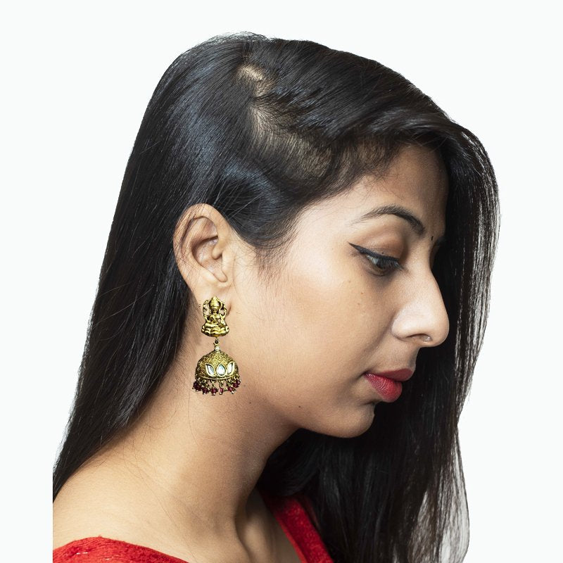 Ruby Temple Earring - Dazzles Jewellery