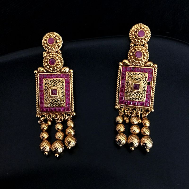 Ruby Pearl Necklace Set 7575-1116 - Dazzles Jewellery
