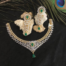 Green Zircon/AD Necklace Set - Dazzles Jewellery