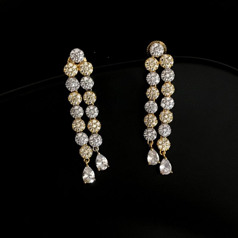 Gold Zircon/AD Necklace Set 7612-1200 - Dazzles Jewellery