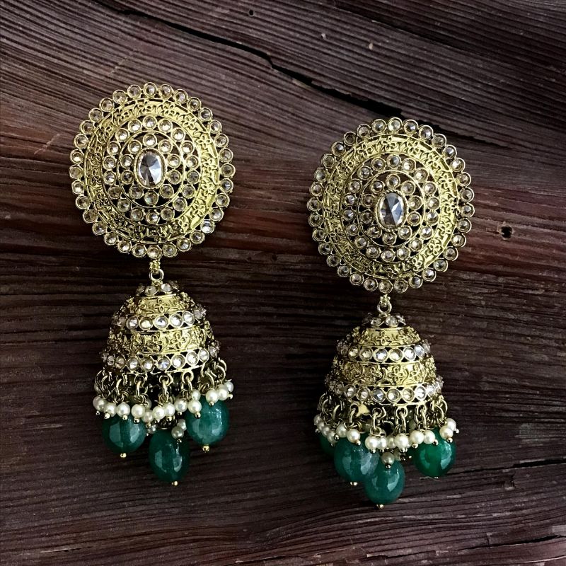 Green Antique Earrings - Dazzles Jewellery