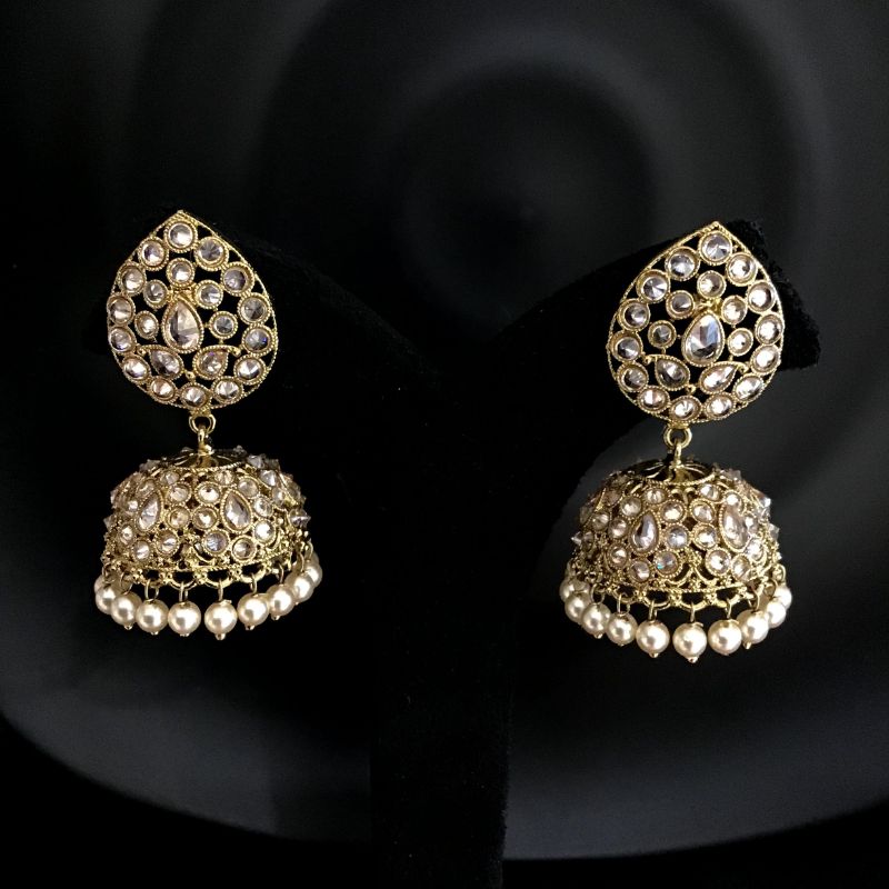 White Antique Earrings - Dazzles Jewellery
