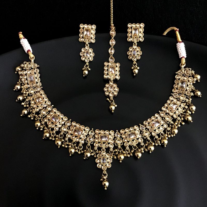 Round Neck Antique Necklace Set 7788-1505 - Dazzles Jewellery