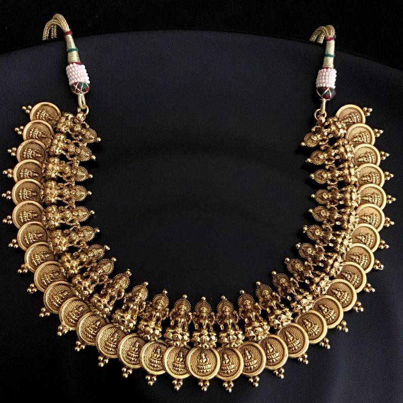 Gold Temple Necklace Set - Dazzles Jewellery