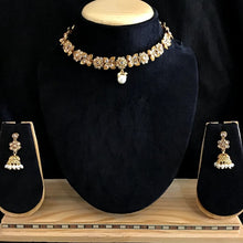 Champagne Gold Look Necklace Set 7843-1572 - Dazzles Jewellery