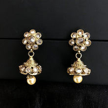 Jhumki Of Single Layer Simple Antique Long Necklace Set