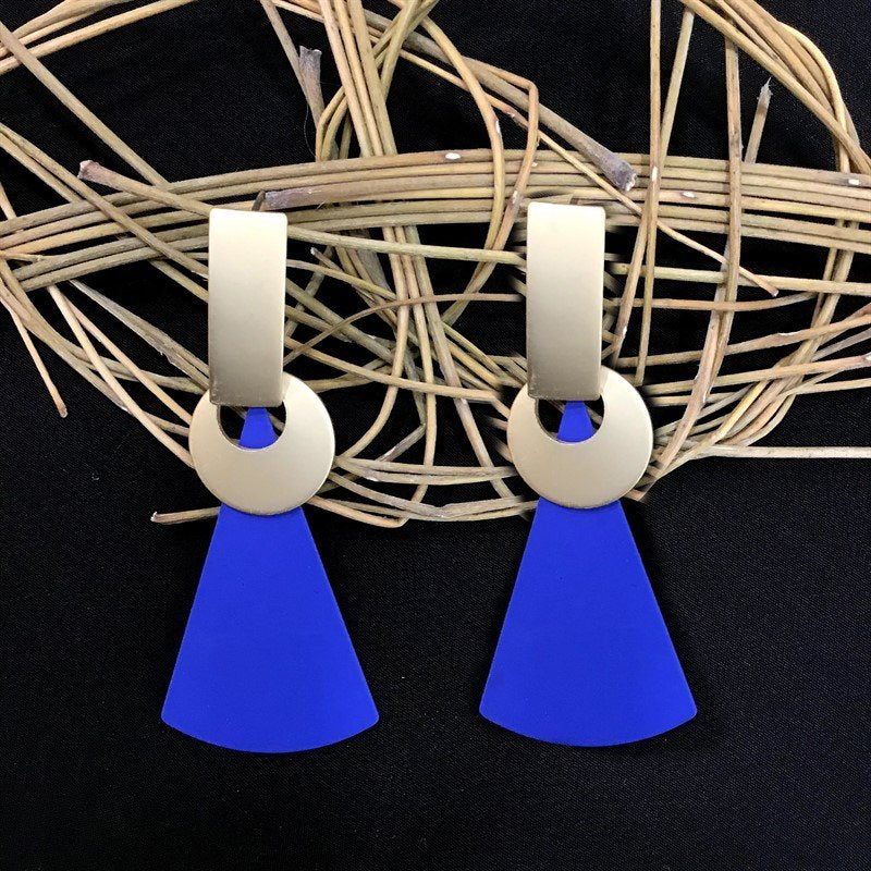 Blue Matte Fashion Earring - Dazzles Jewellery