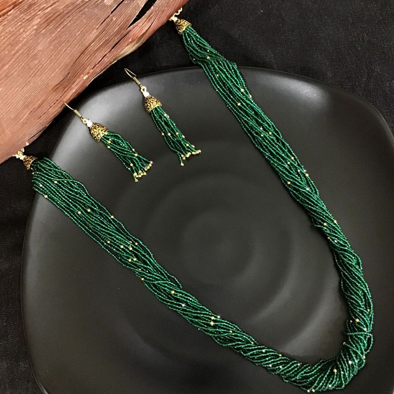 Buy Green Pearl Necklace Set Online 6844517974069 Dazzles Jewellery