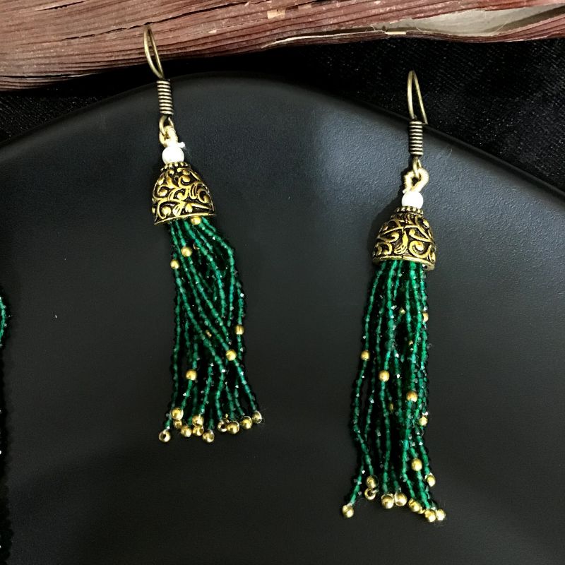 Green Pearl Necklace Set - Dazzles Jewellery