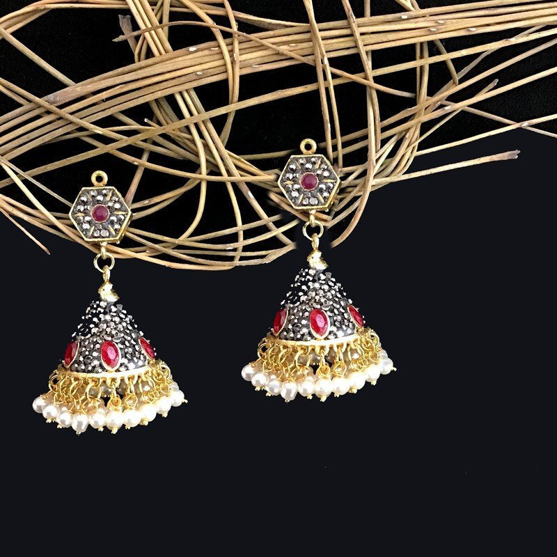 Ruby Jadau Earring - Dazzles Jewellery