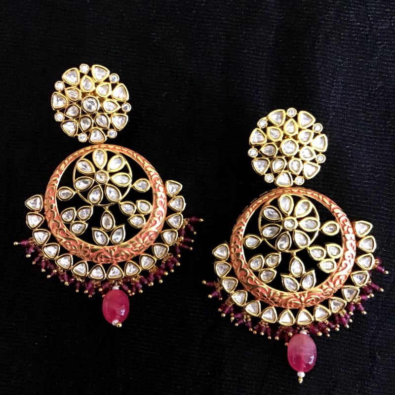 Ruby Kundan Earring 8281-2152 - Dazzles Jewellery