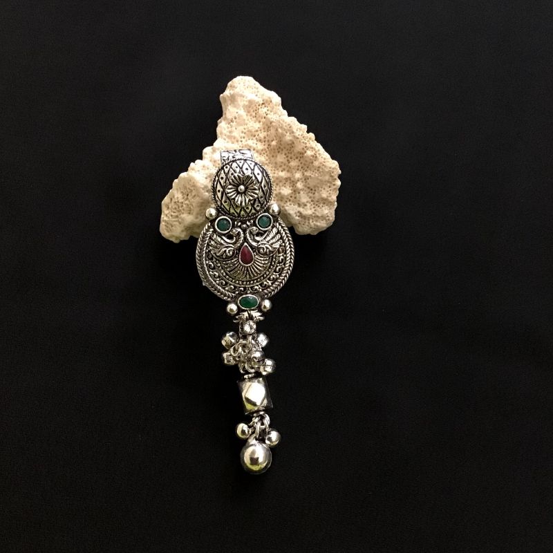 Red Green Silver Key Chain with Ring - Dazzles Jewellery