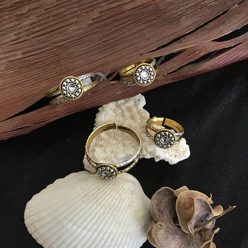Two Tone Silver Toe Ring - Dazzles Jewellery