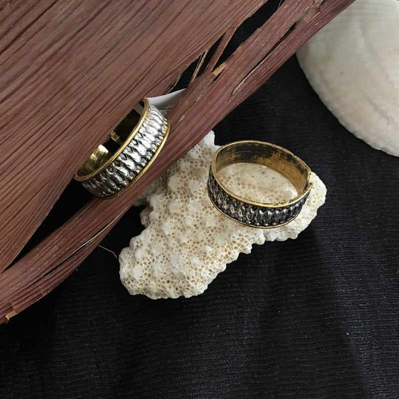 Two Tone Silver Thumb Toe Ring - Dazzles Jewellery
