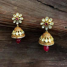 Red Kundan Earring 8767-2810 - Dazzles Jewellery