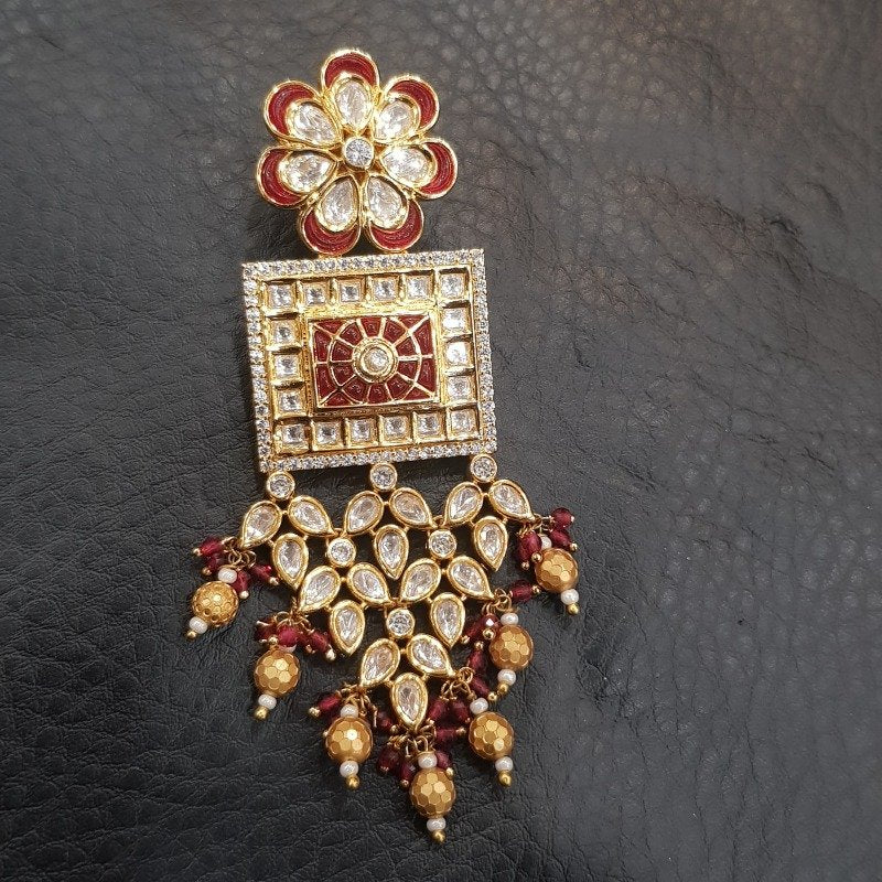 Ruby Kundan Earring 8790-2847 - Dazzles Jewellery