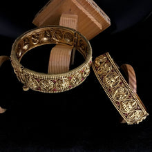 Ruby Color Temple Bangles/Kada 8846-2909 - Dazzles Jewellery