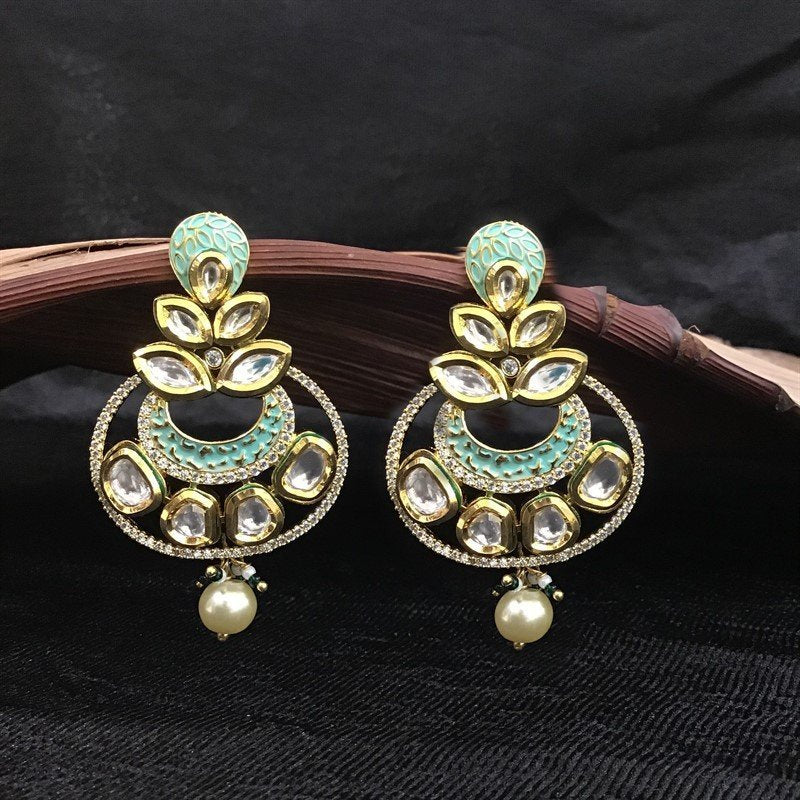 Mint Green Kundan Earring 8864-2935 - Dazzles Jewellery