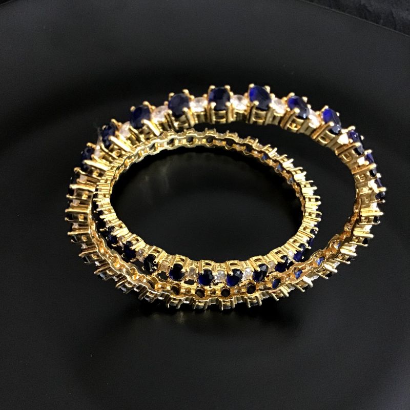 Blue Bangles/Kada 13652-0723 - Dazzles Jewellery