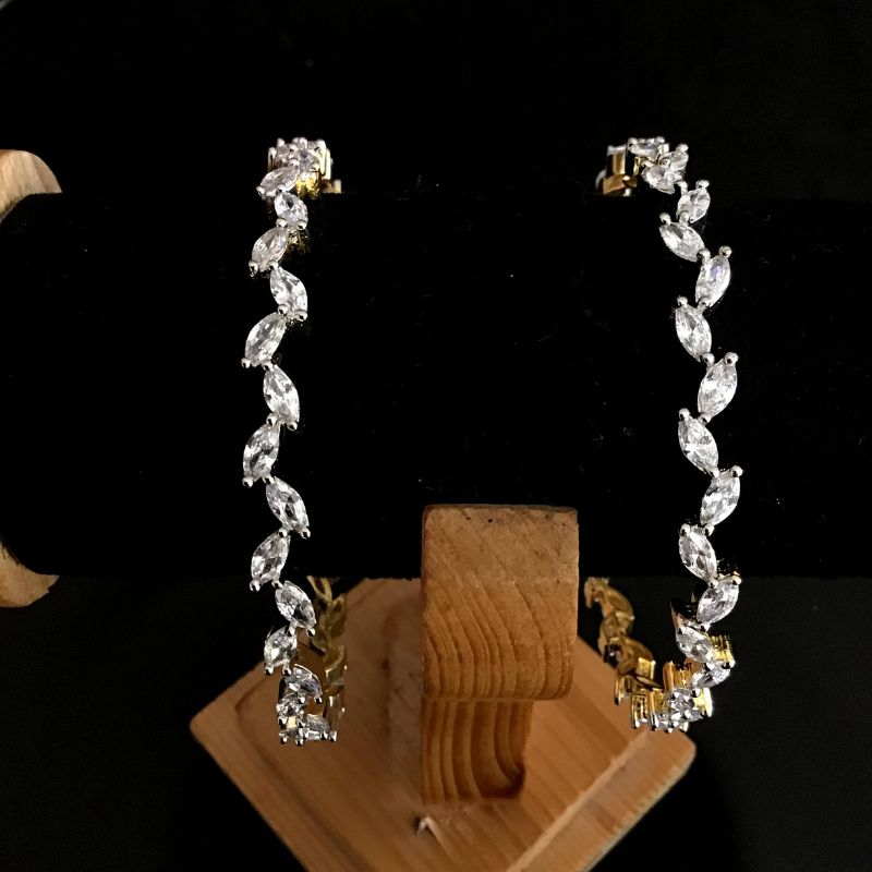 White Bangles/Kada 13736-0807 - Dazzles Jewellery