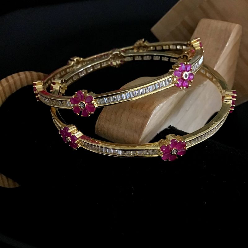 Ruby Bangles/Kada 13748-0819 - Dazzles Jewellery