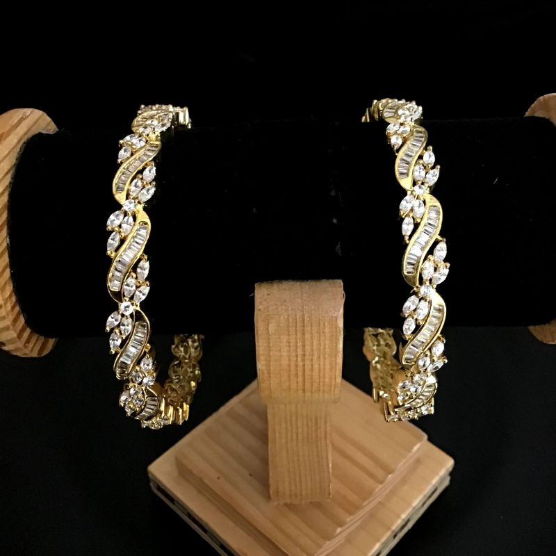 White Bangles/Kada 13742-0813 - Dazzles Jewellery