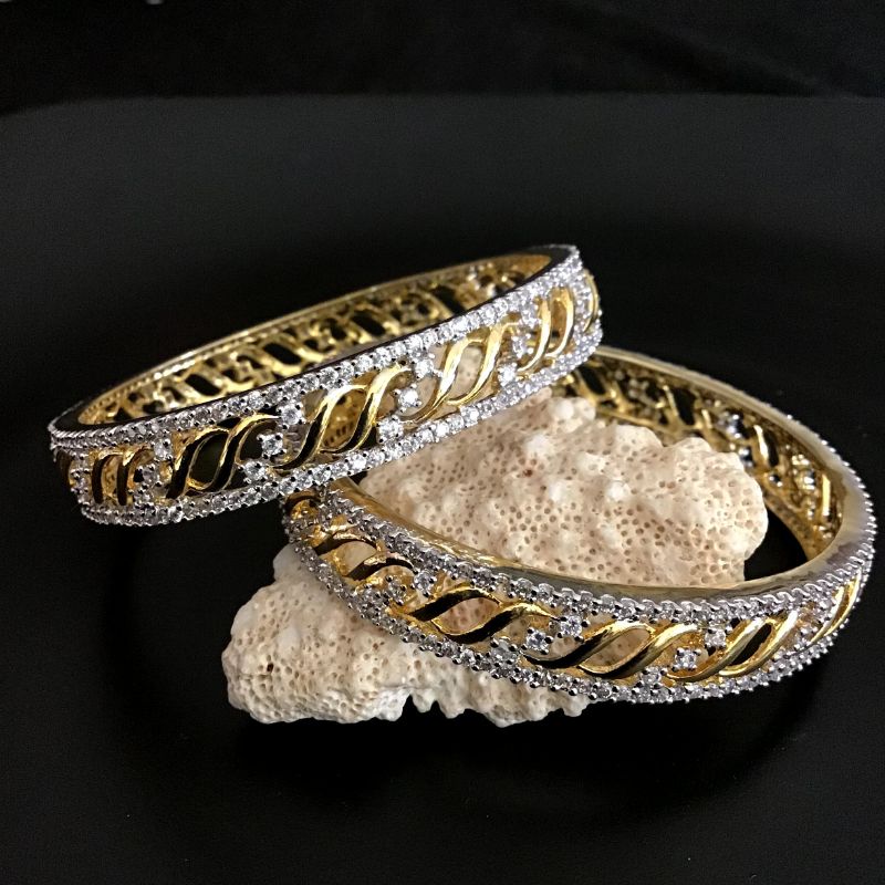 White Bangles/Kada 13723-0794 - Dazzles Jewellery