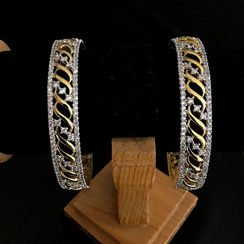 White Bangles/Kada 13723-0794 - Dazzles Jewellery